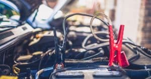 Car Battery Jump with Cables