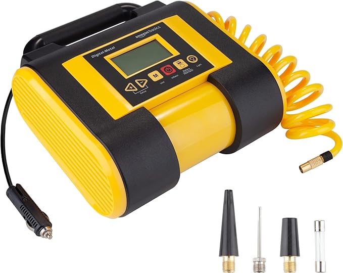 Amazon Basics Tire Inflator Portable Air Compressor Pump with Digital Pressure Gauge